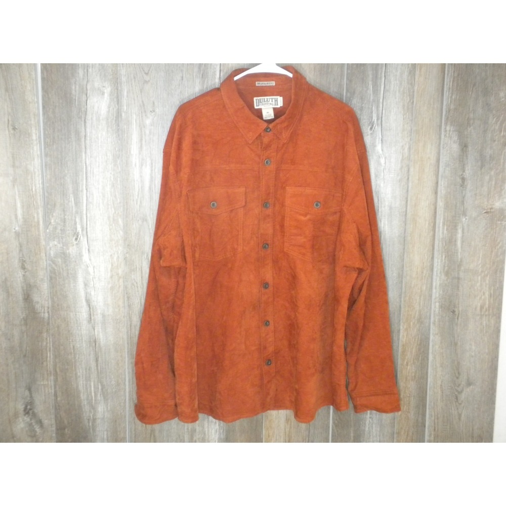 Duluth Shirt‎ Mens XL Copper Corduroy Untucked Relaxed Fit Button Down 23131
